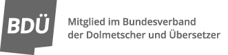 Logo BDÜ Bundesverband der Dolmetscher und Übersetzer; Nadia Tampieri; Traduzione giuridiche; Ravenna;